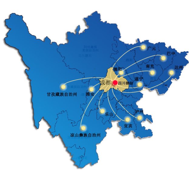 四川德潤市場分布圖